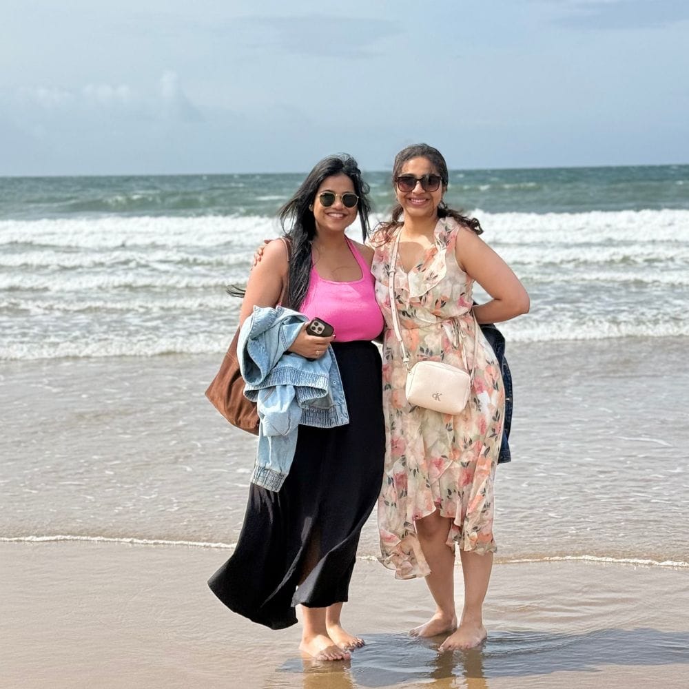 Friends near the sea on the tour