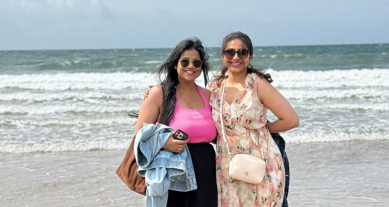 Two women by the sea on the tour